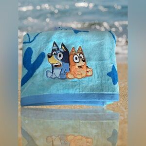 Bluey Beach Towel With Embroidered 100% Cotton, NWT, 34 X 63 IN